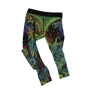 Dachshund Weiner Dog sz XXL Plus Bright Modern Art Printed Leggings Pop Art Ankl